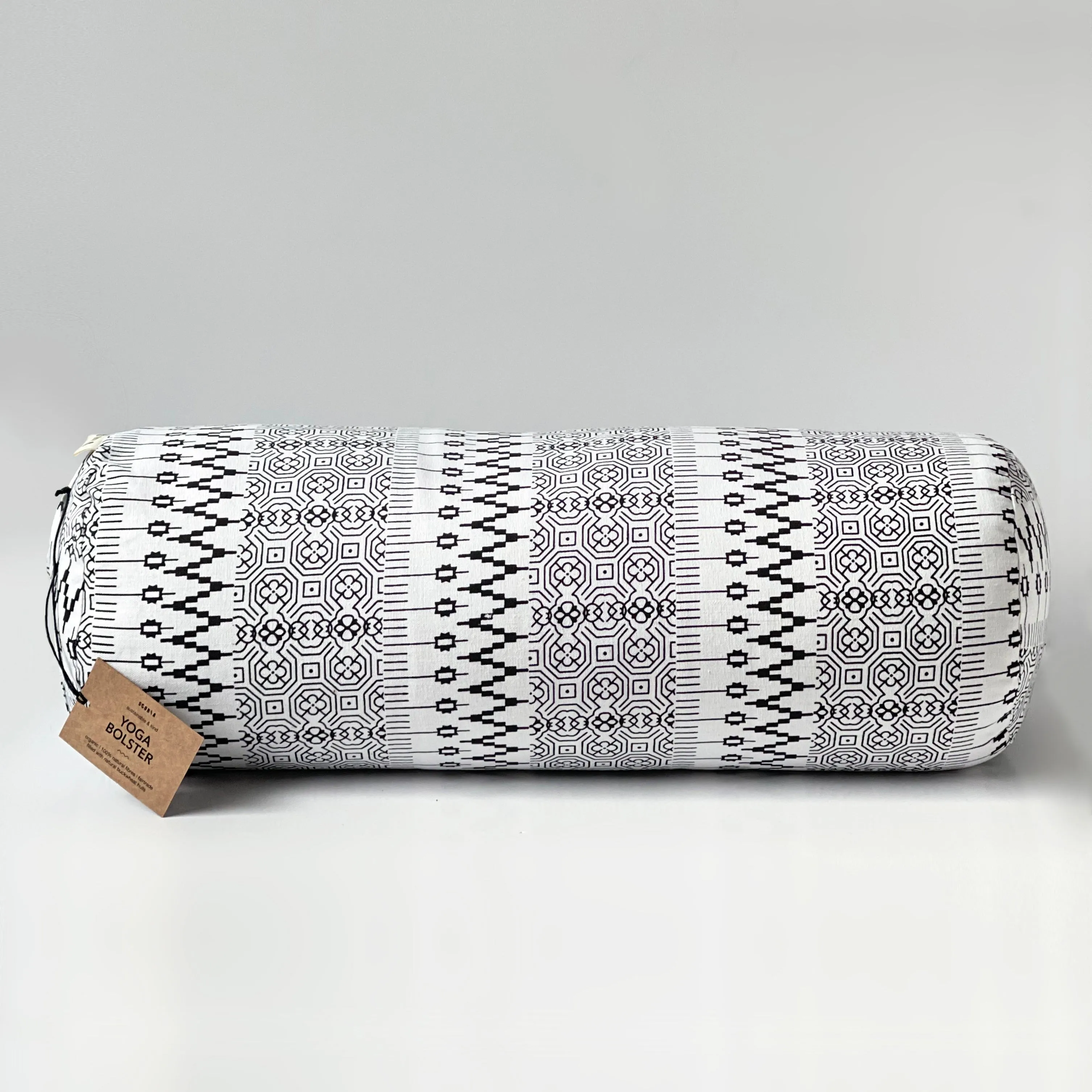 Natural & Organic Yoga Bolster | Black & White Print