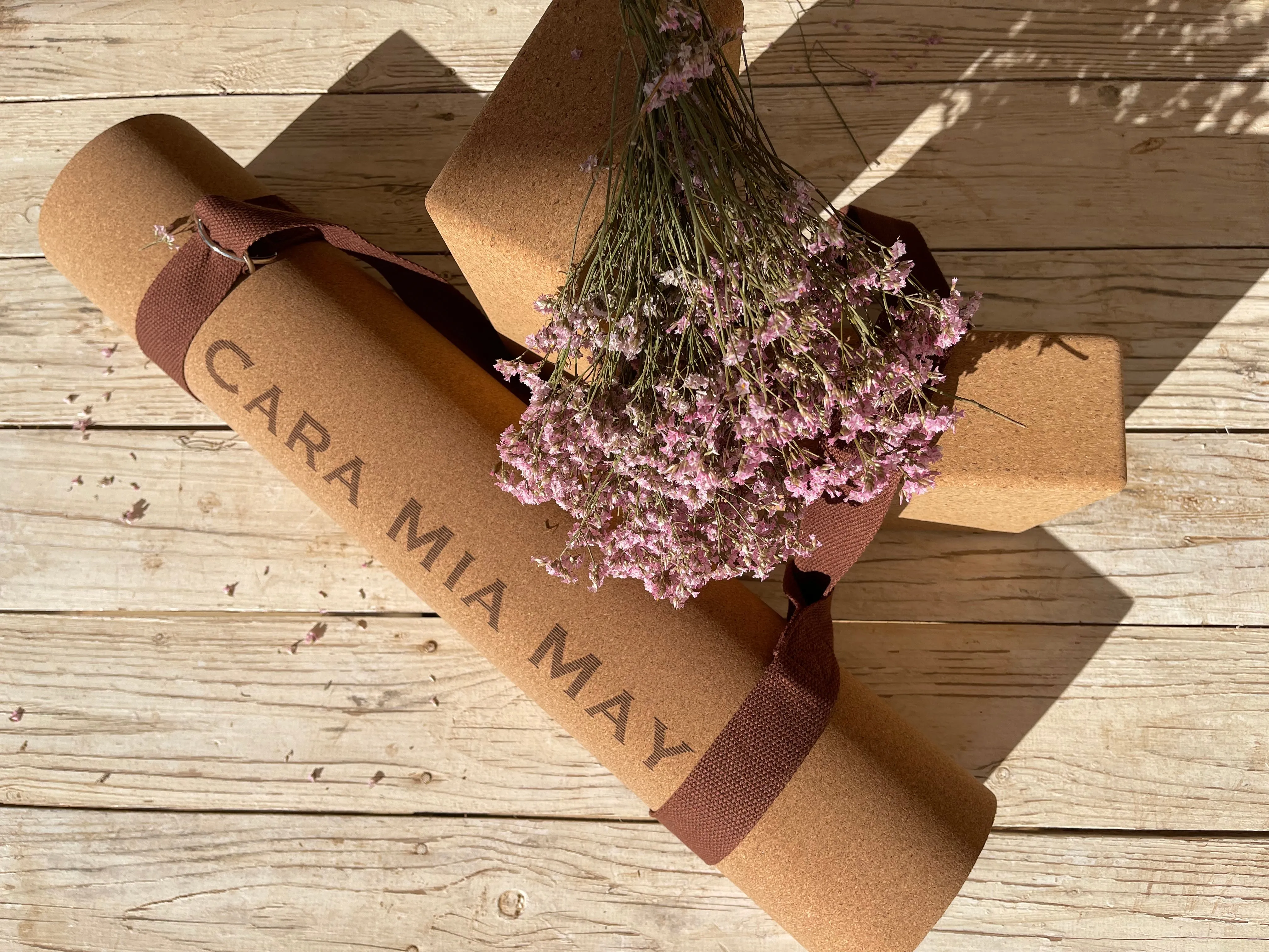 Natural Cork Yoga Mat with Agave Design