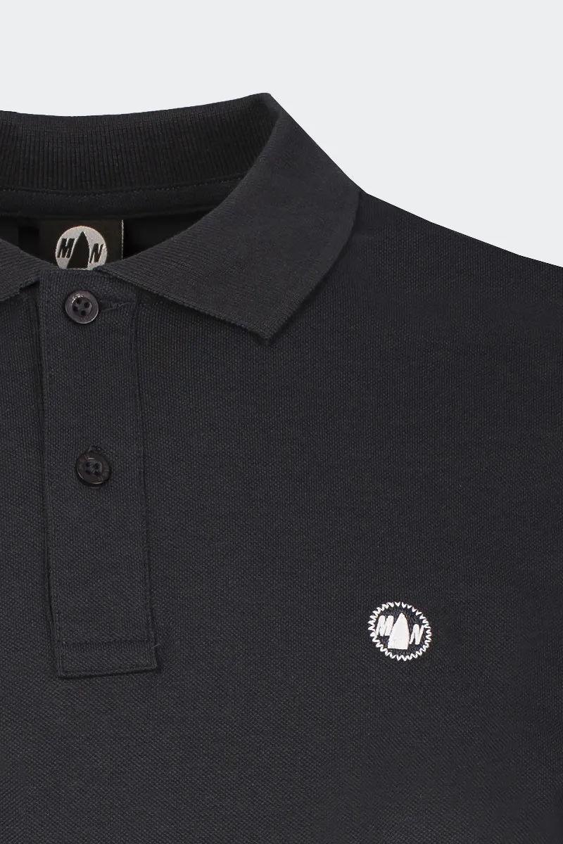 Navy blue stretch cotton polo shirt