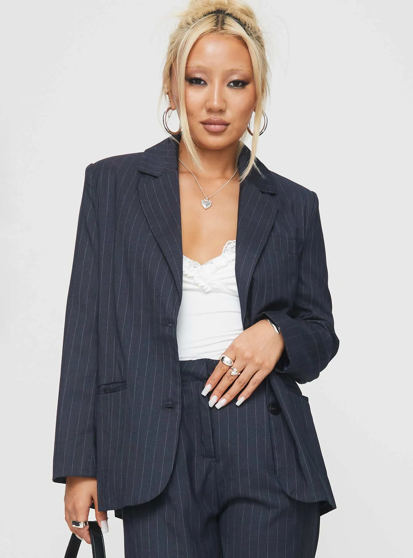 Navy Pinstripe Leaben Blazer