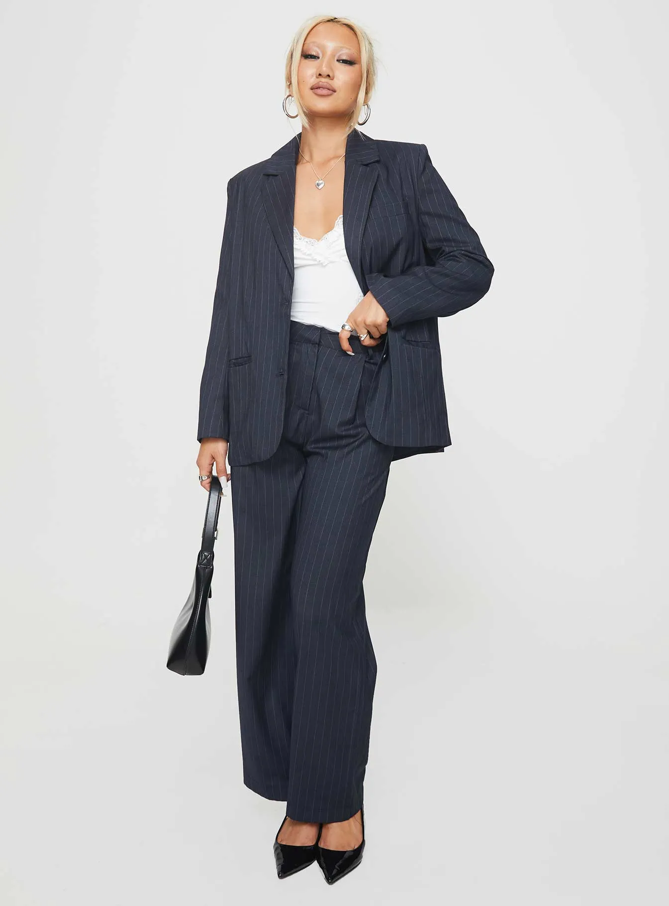 Navy Pinstripe Leaben Blazer