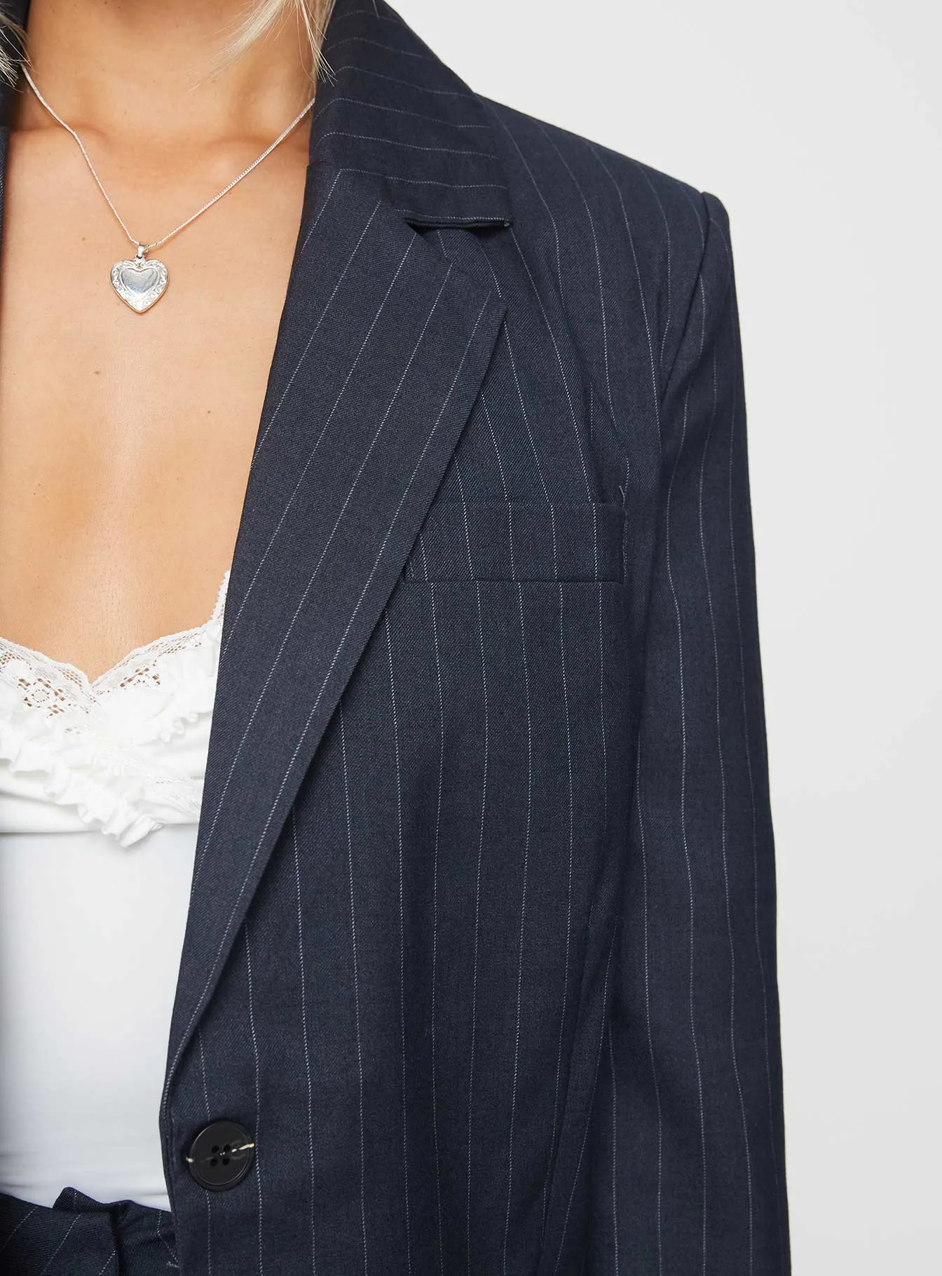 Navy Pinstripe Leaben Blazer