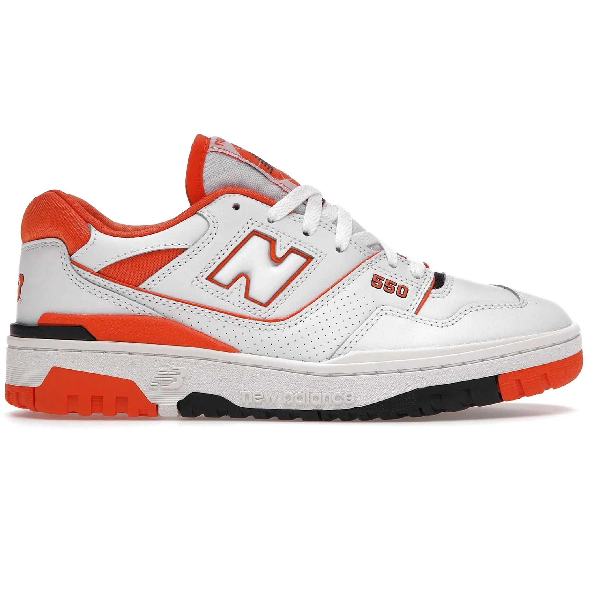 New Balance 550 Syracuse White sneakers.