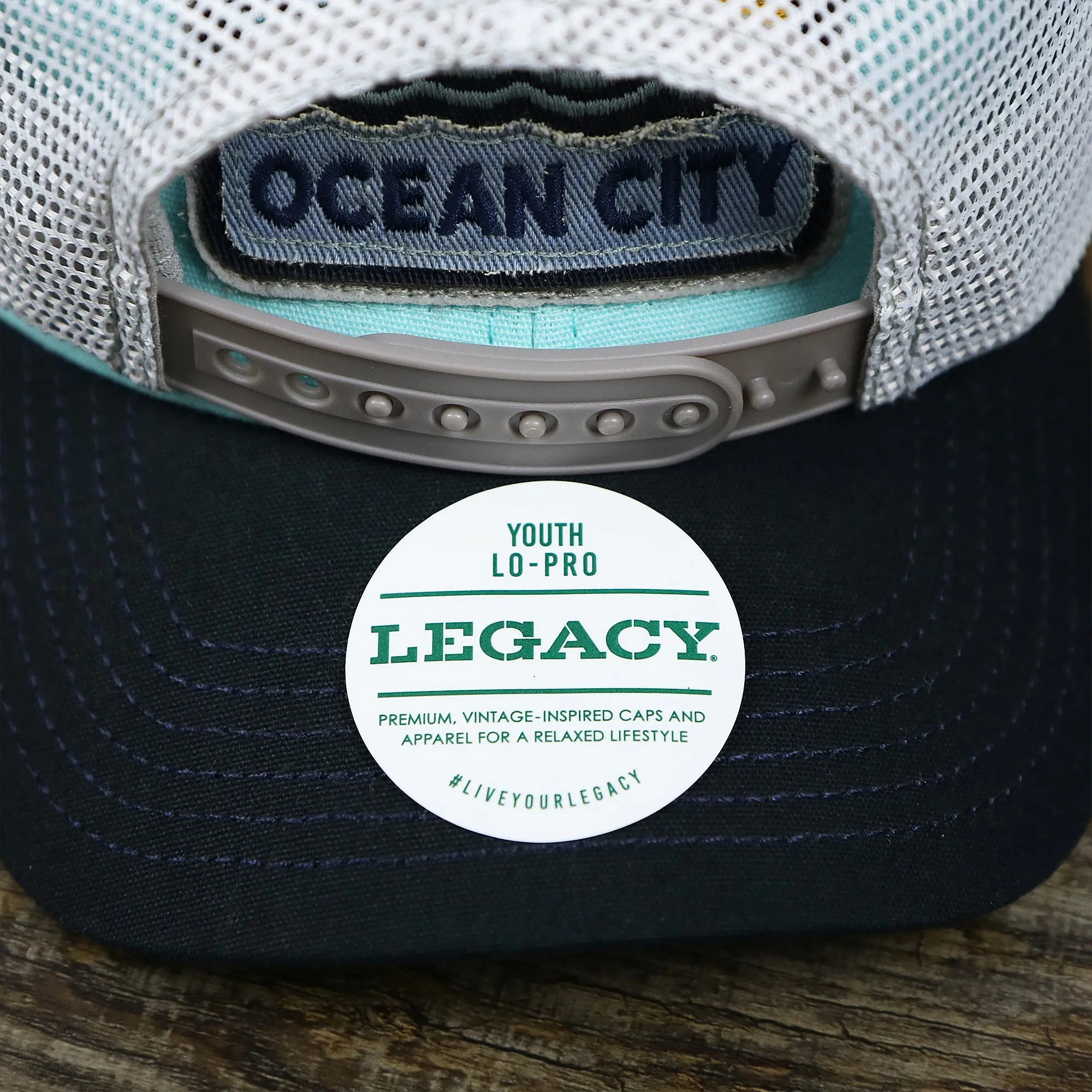 New Jersey Ocean City Sunset Mesh Back Trucker Hat | Black And Grey Mesh Hat