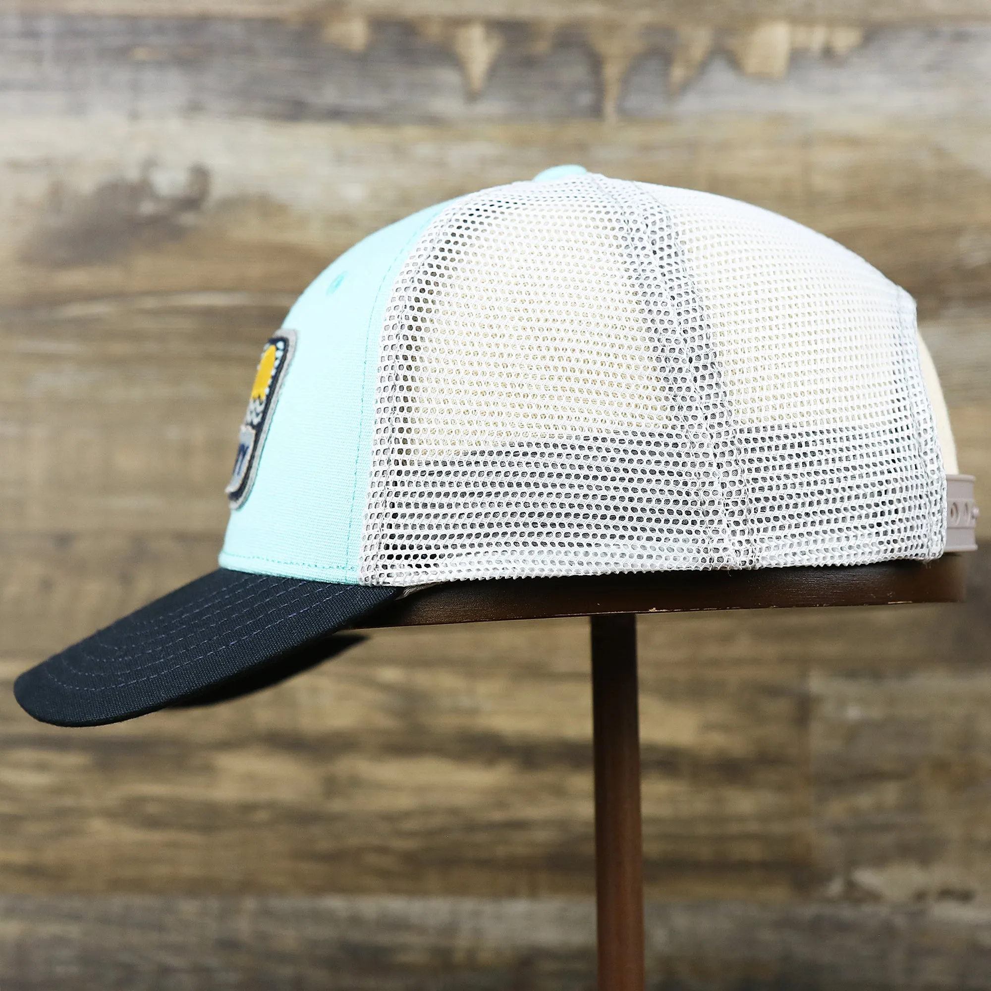 New Jersey Ocean City Sunset Mesh Back Trucker Hat | Black And Grey Mesh Hat