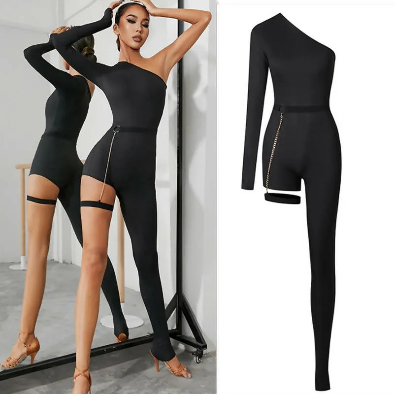 New Latin Dancewear Jumpsuit for Black Dancers | Style 2258