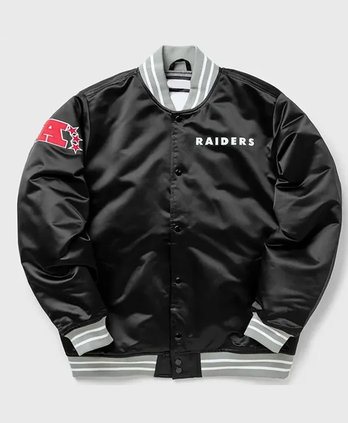 Oakland Raiders Heavyweight Black Satin Jacket - William Jacket