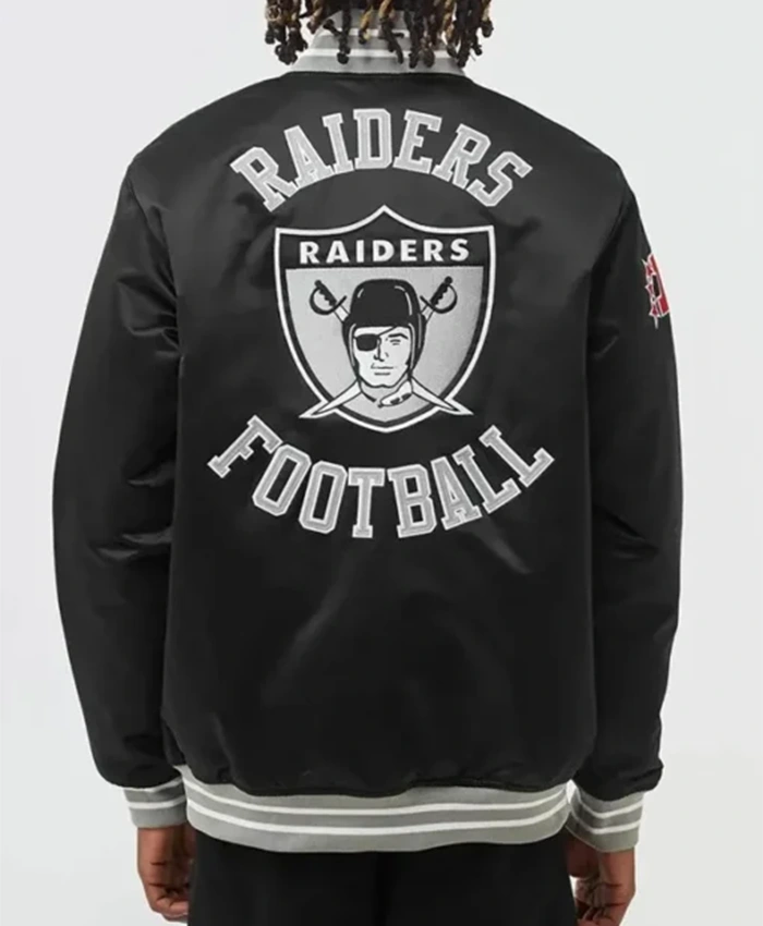 Oakland Raiders Heavyweight Black Satin Jacket - William Jacket