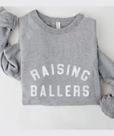 OAT COLLECTIVE Women's Raising Ballers Graphic Sweatshirt In Gray