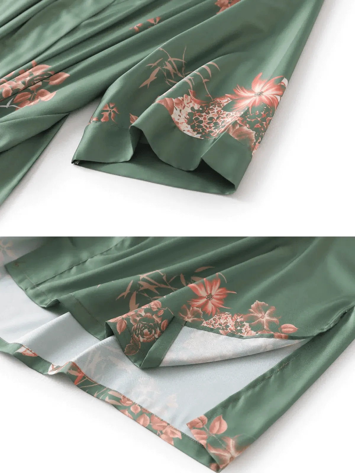 Olive Kimono Robe - Short Length