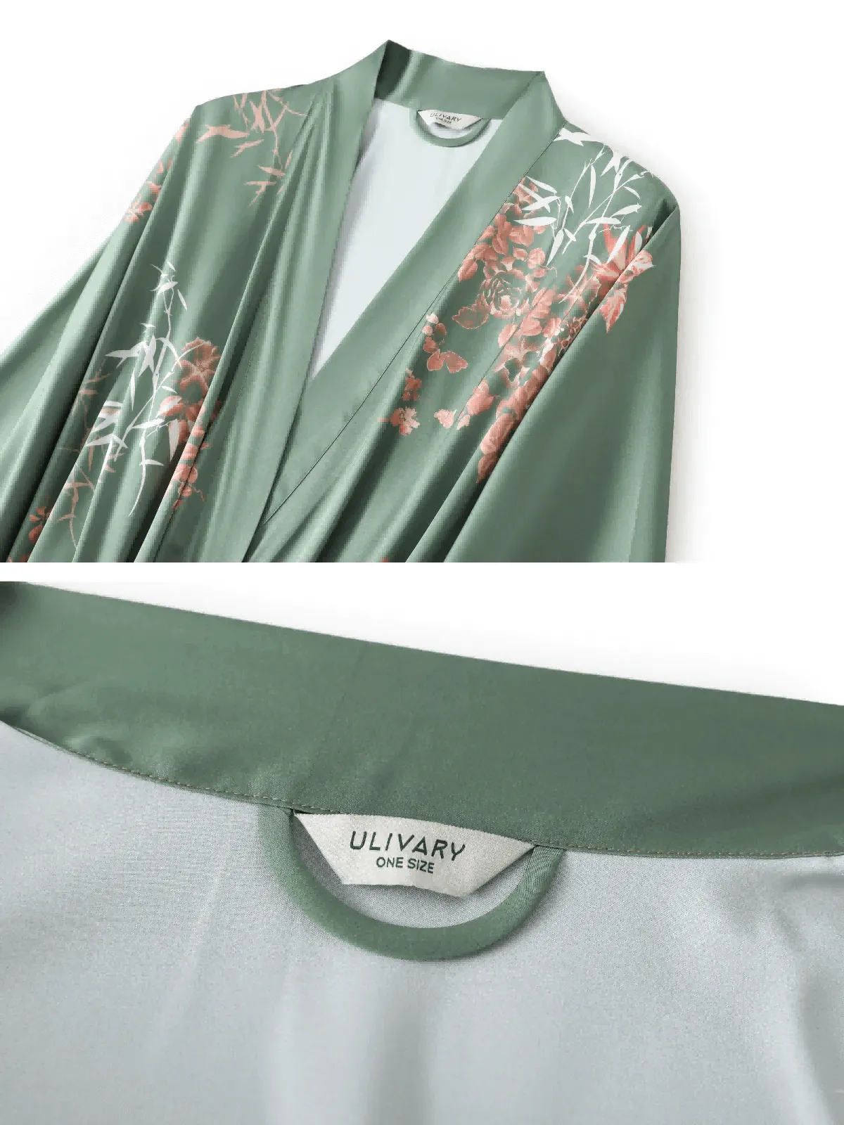 Olive Kimono Robe - Short Length