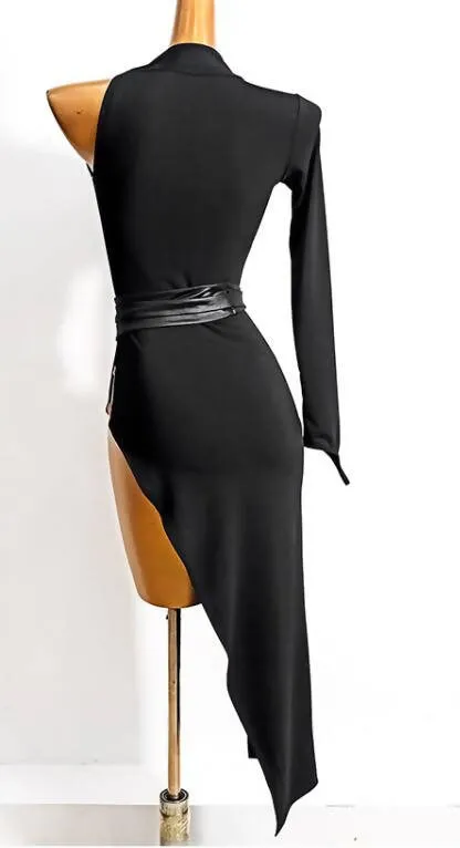 One-Shoulder Black Latin Dancewear | Product Code 637