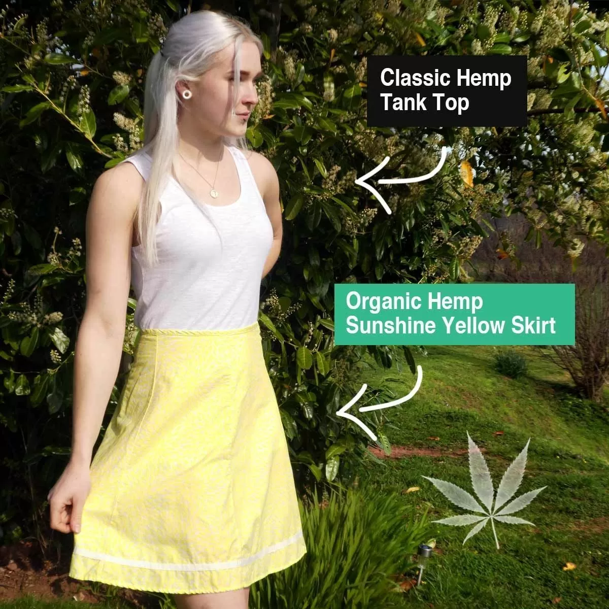 Organic Hemp Sunshine Yellow Skirt