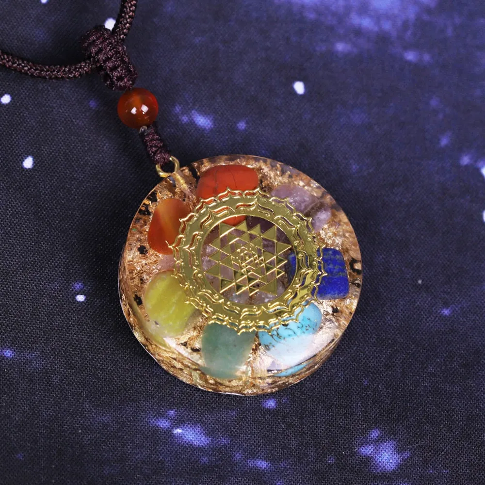 Orgonite Pendant Chakra Reiki Healing Necklace Yoga Energy