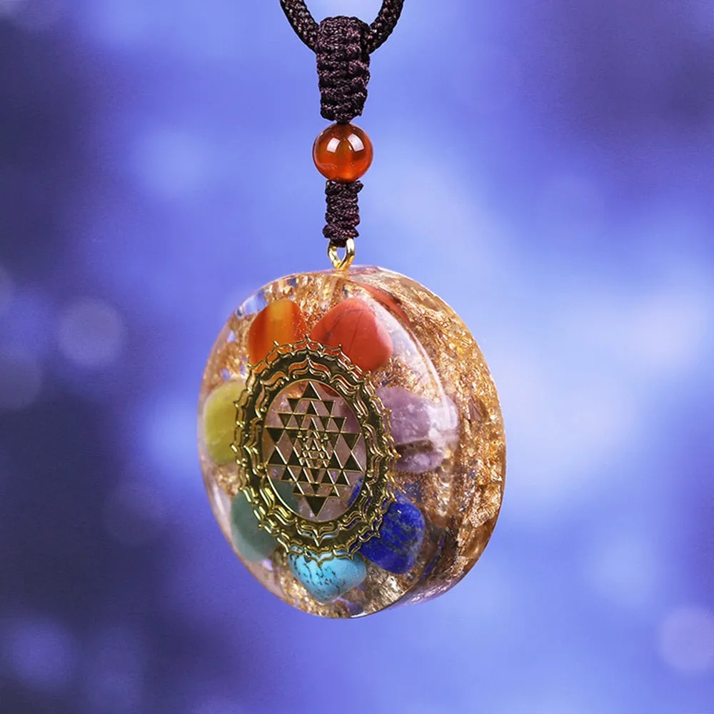 Orgonite Pendant Chakra Reiki Healing Necklace Yoga Energy