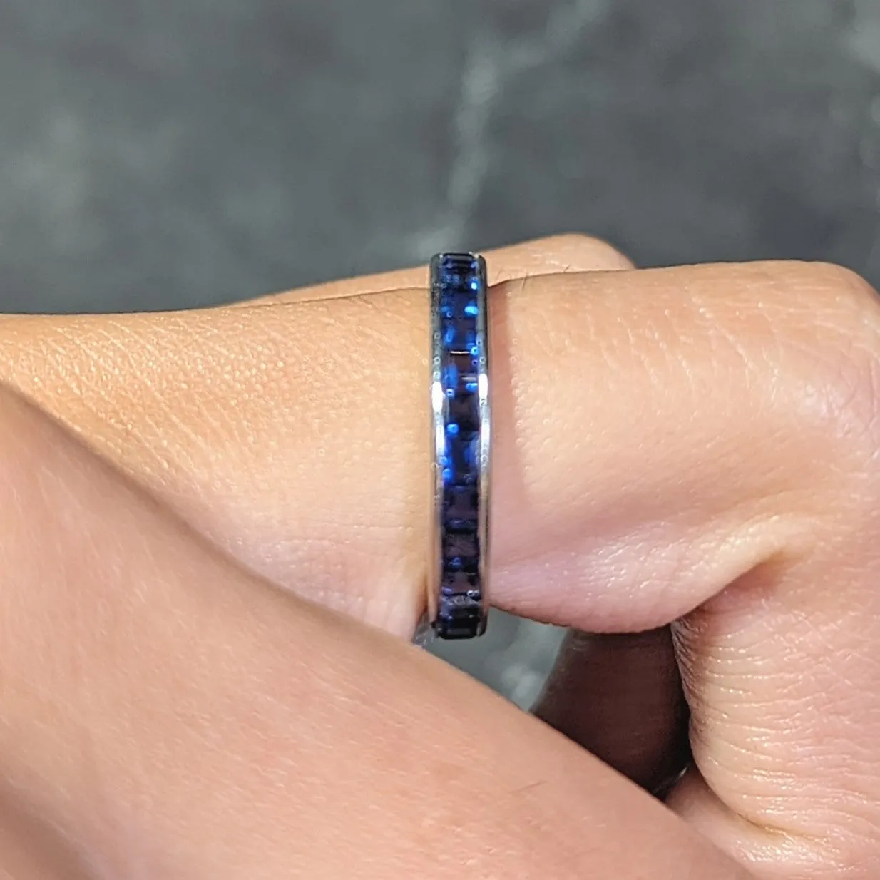 Oscar Heyman 1.89 CTW Sapphire Platinum Vintage Eternity Band Ring