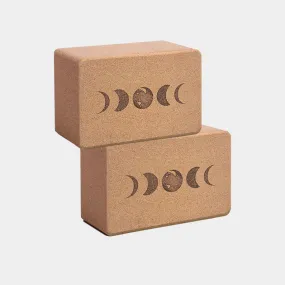 Pair of Moon Cork Yoga Blocks