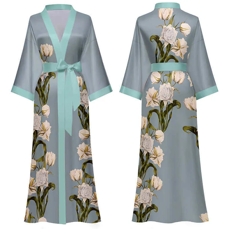 Peony Flower Kimono Robe