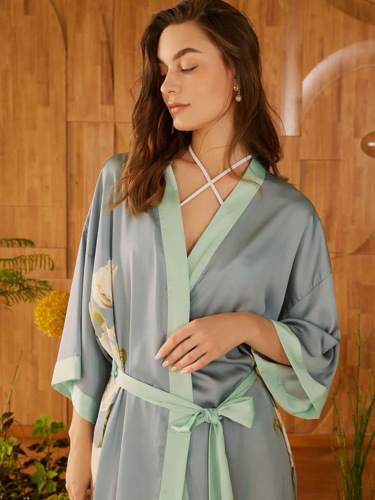 Peony Flower Kimono Robe