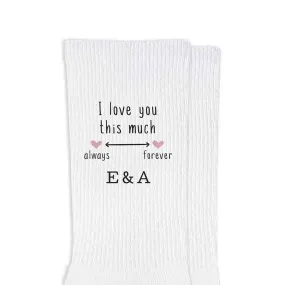 Personalized Cotton Socks for Wife's 2 Year Anniversary