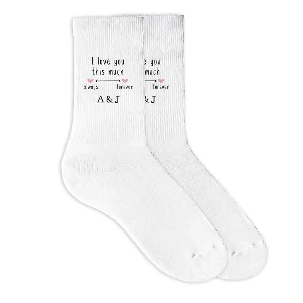 Personalized Cotton Socks for Wife's 2 Year Anniversary