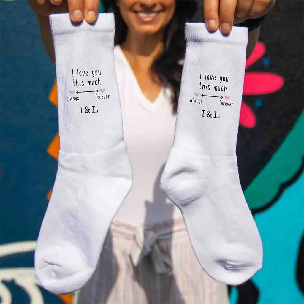 Personalized Cotton Socks for Wife's 2 Year Anniversary