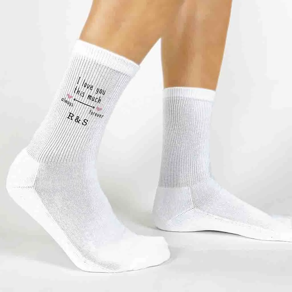 Personalized Cotton Socks for Wife's 2 Year Anniversary