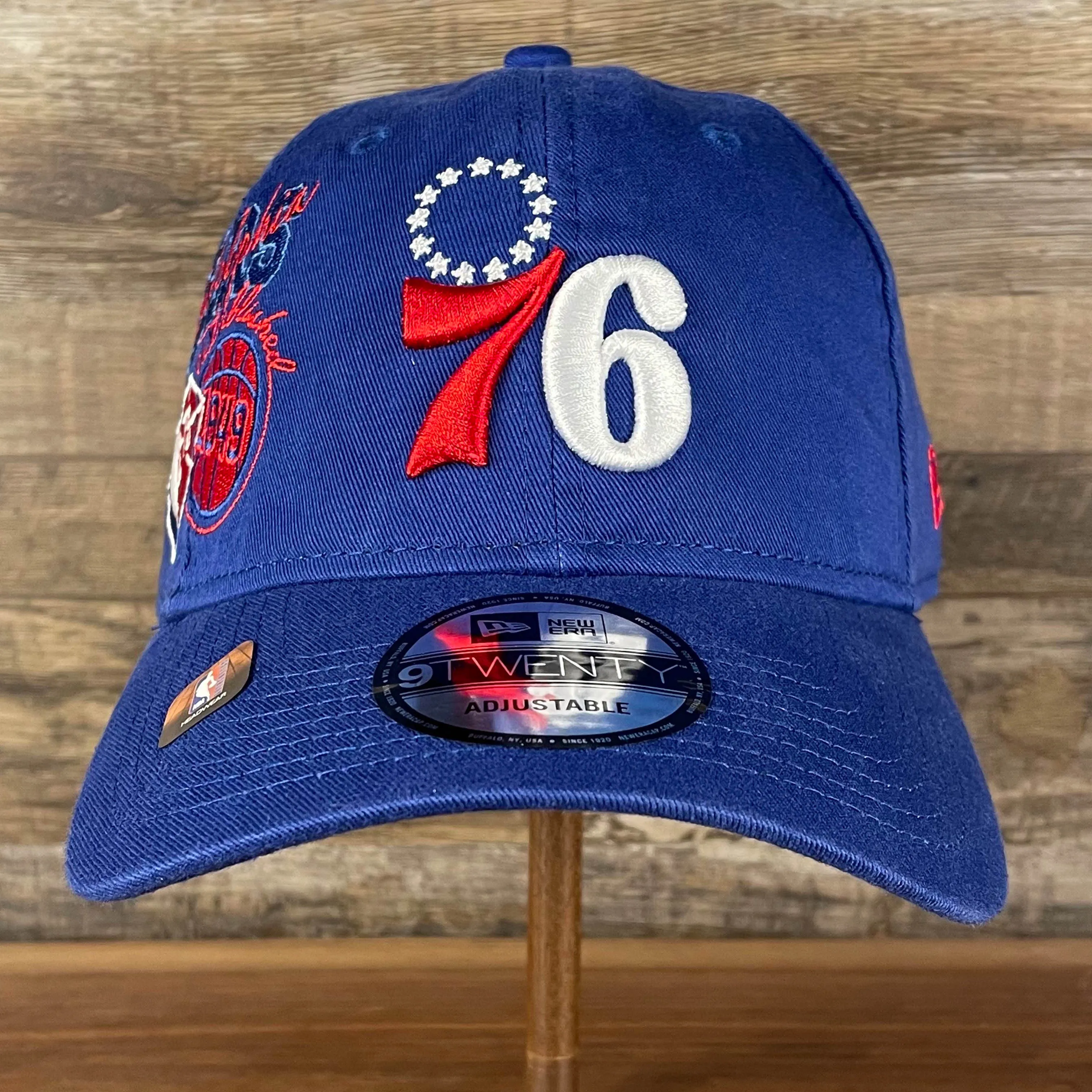 Philadelphia 76ers 75th Anniversary Side Patch Dad Hat | Back Half | Royal