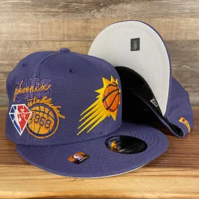 Phoenix Suns 75th Anniversary Gray Bottom Purple 9Fifty Snapback Hat | Official NBA Merch