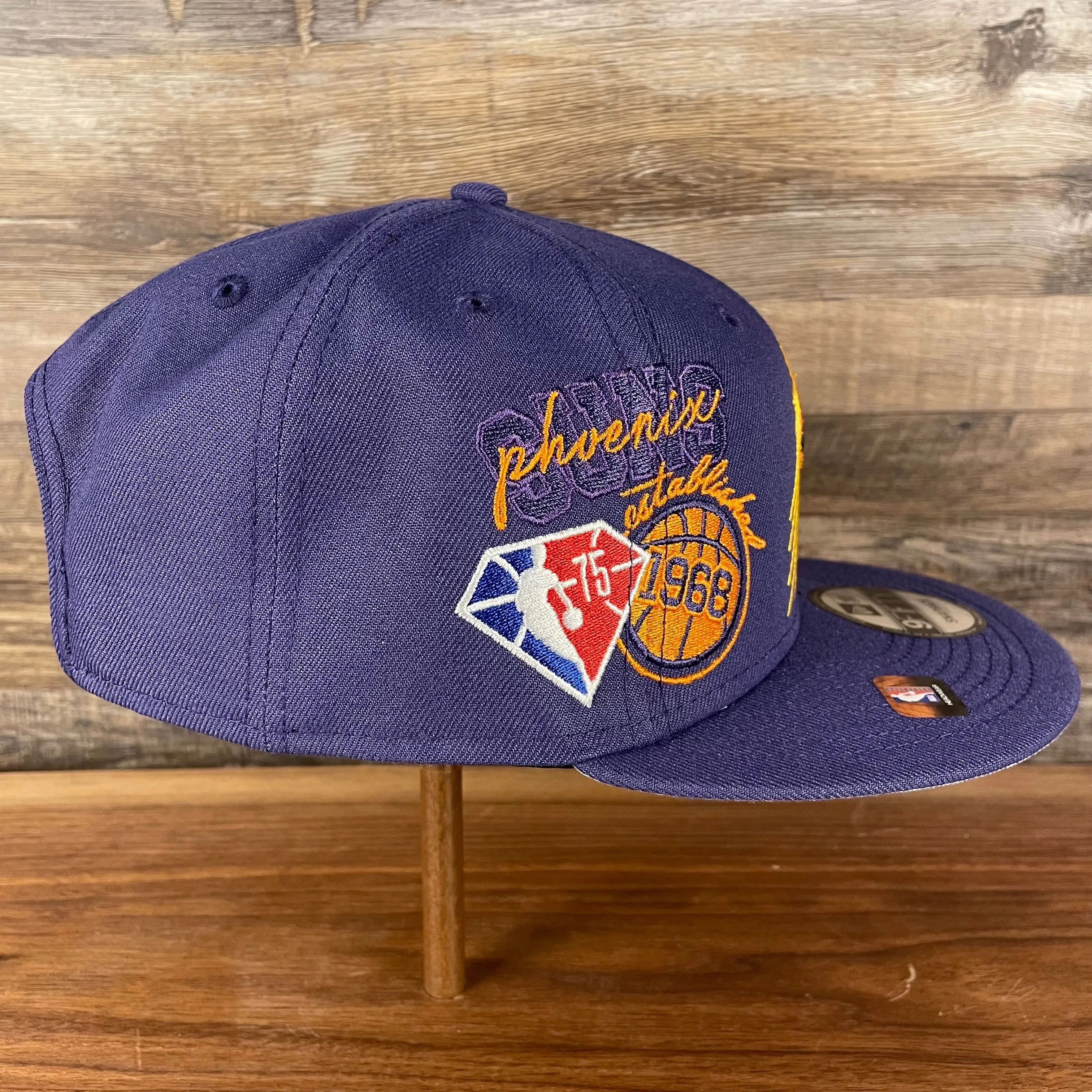 Phoenix Suns 75th Anniversary Gray Bottom Purple 9Fifty Snapback Hat | Official NBA Merch