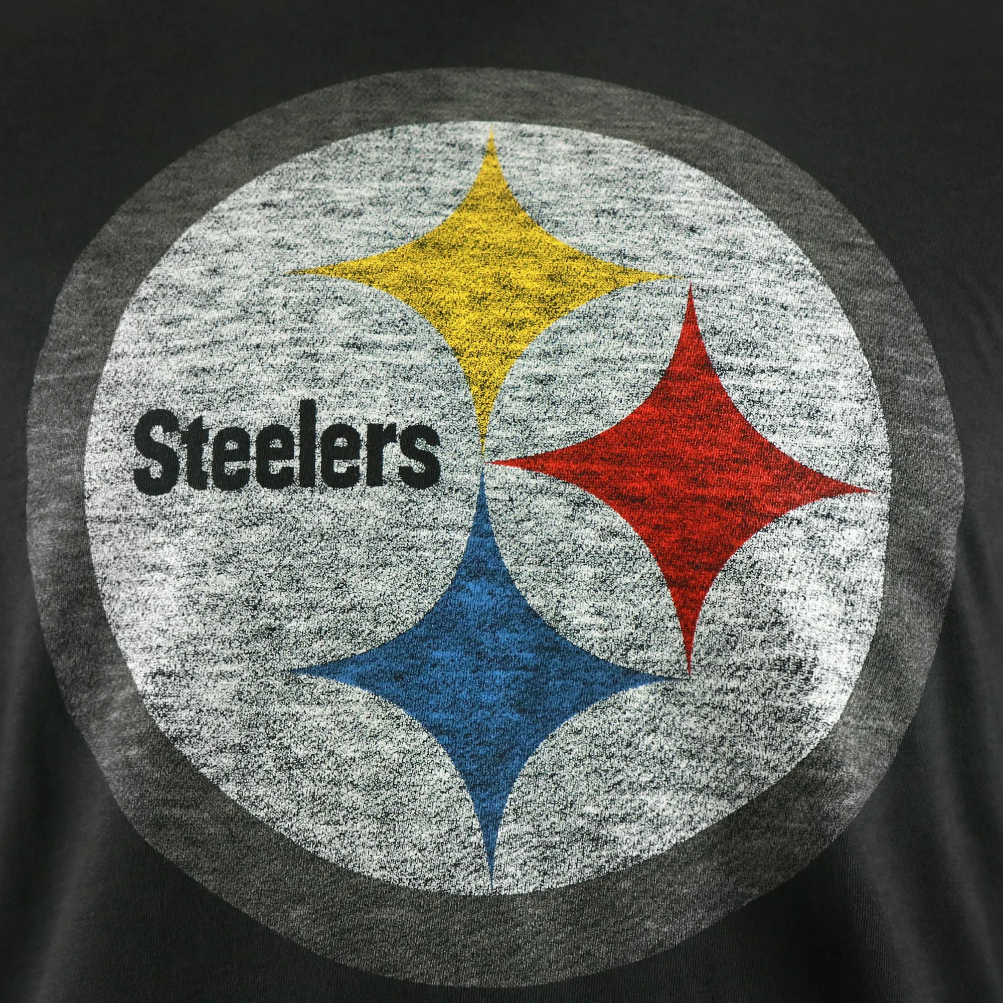 Pittsburgh Steelers Franklin Worn Printed Logo Tshirt | Flint Black Tshirt