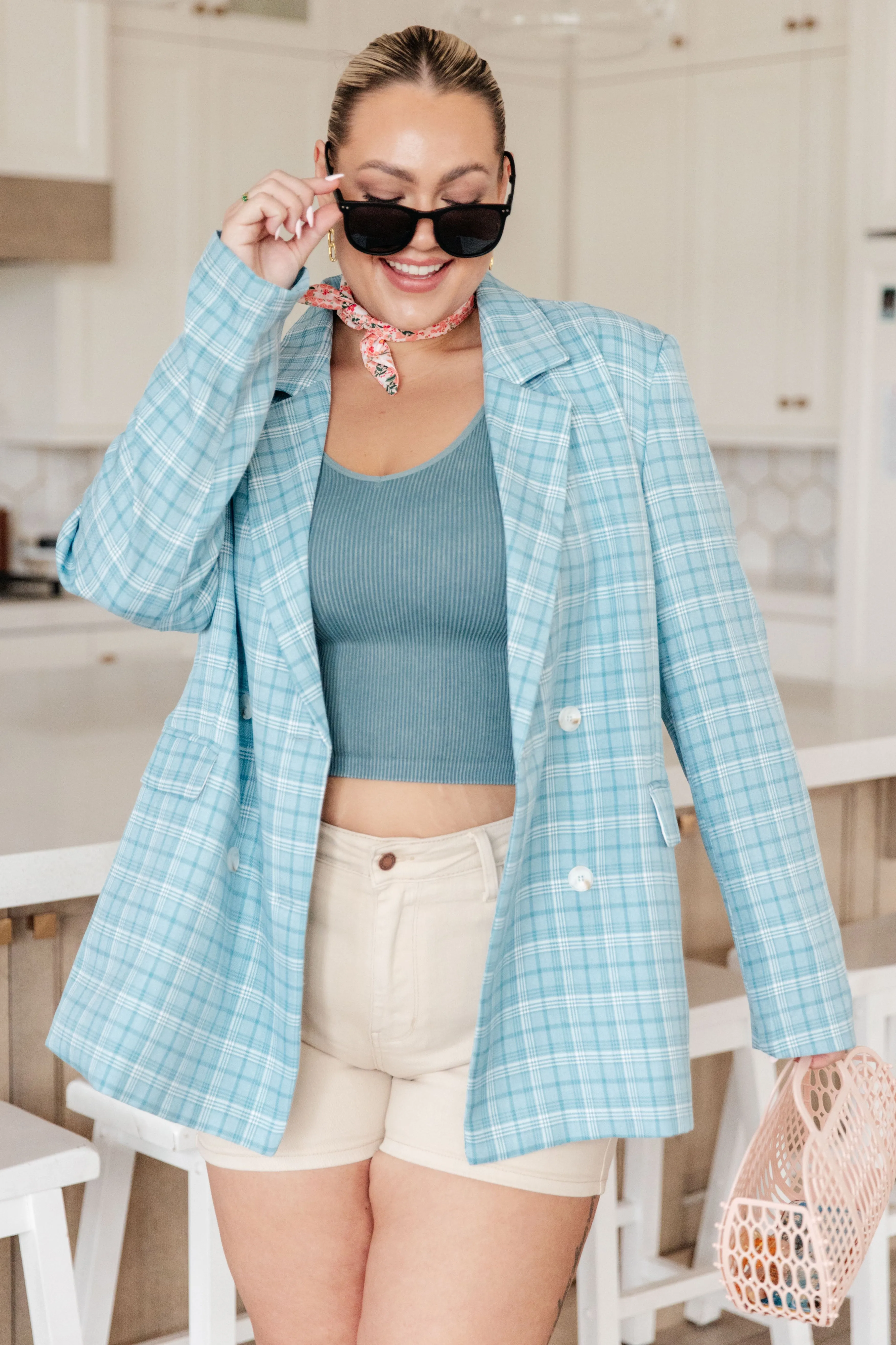 Plaid Blazer in Nathalia Style