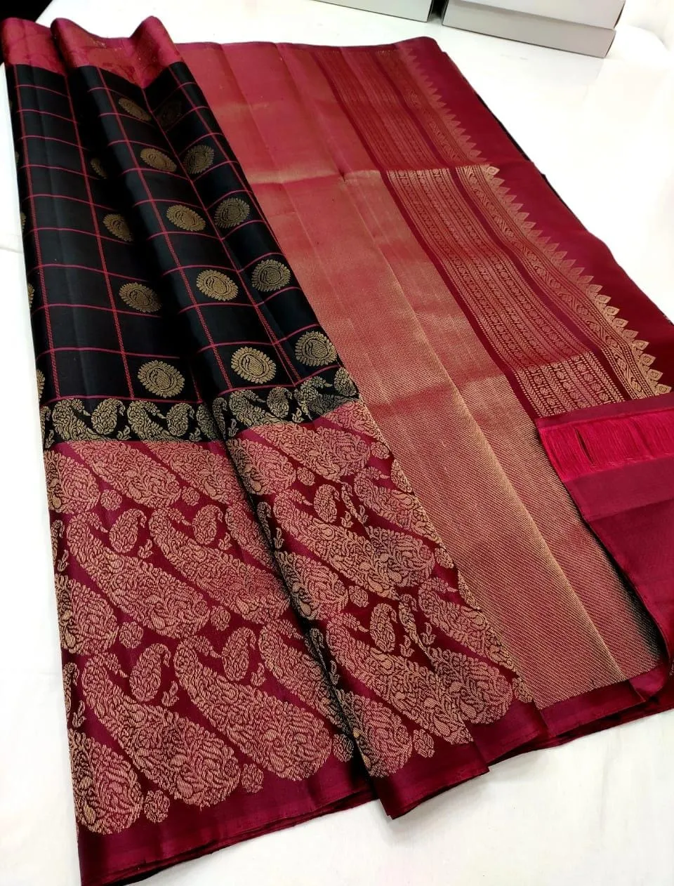 Priyamvada Pure Kanchipuram Handloom Soft Silk Saree | Unique Design PDS001KSRBL