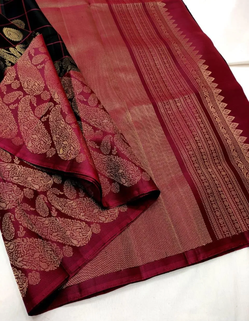 Priyamvada Pure Kanchipuram Handloom Soft Silk Saree | Unique Design PDS001KSRBL