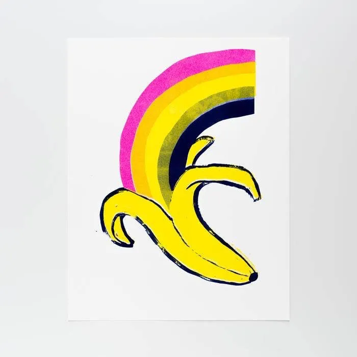 Rainbow Banana Print for Sale (11 x 14)