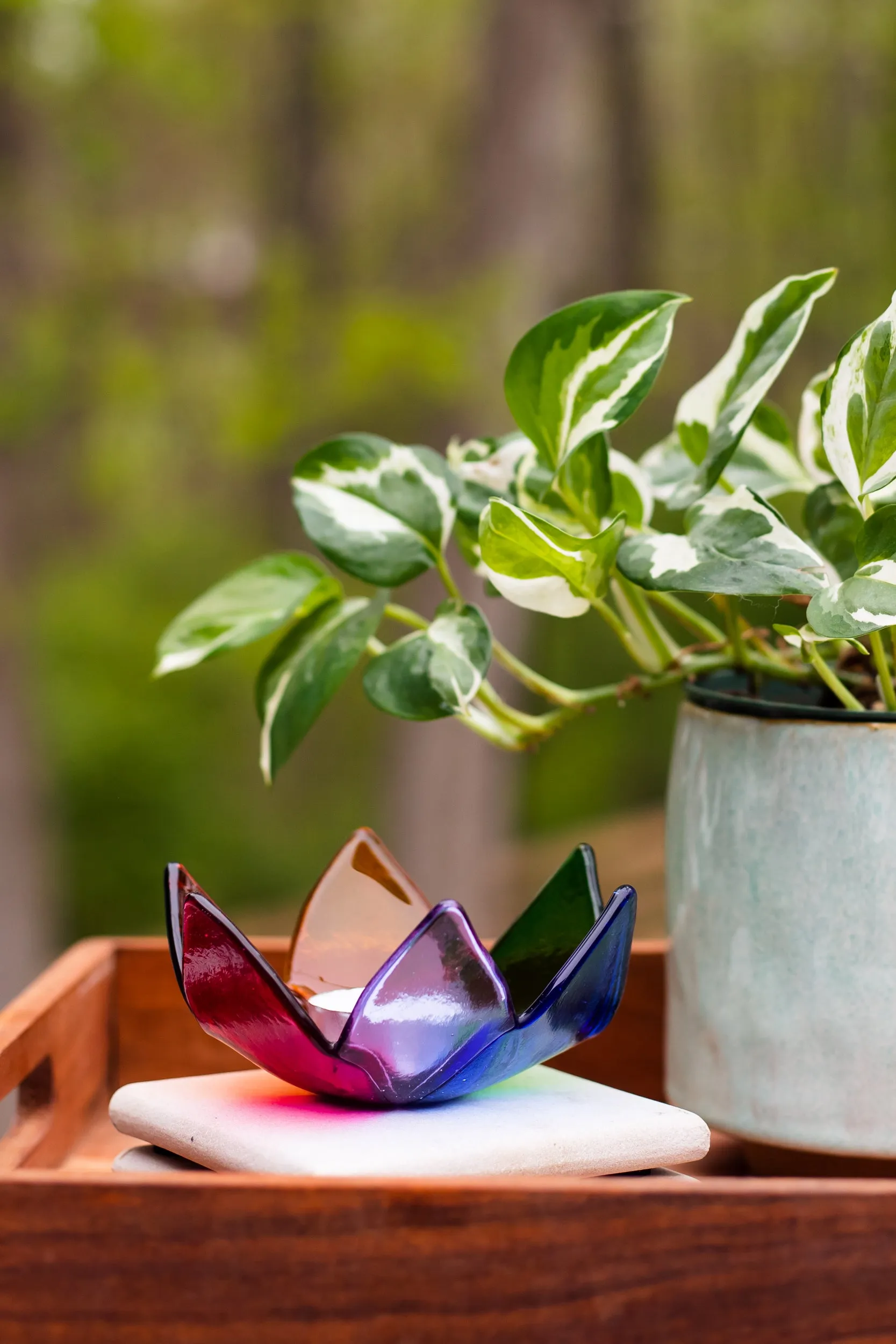 Rainbow Candle Holder - Vibrant and Colorful Candle Accessories