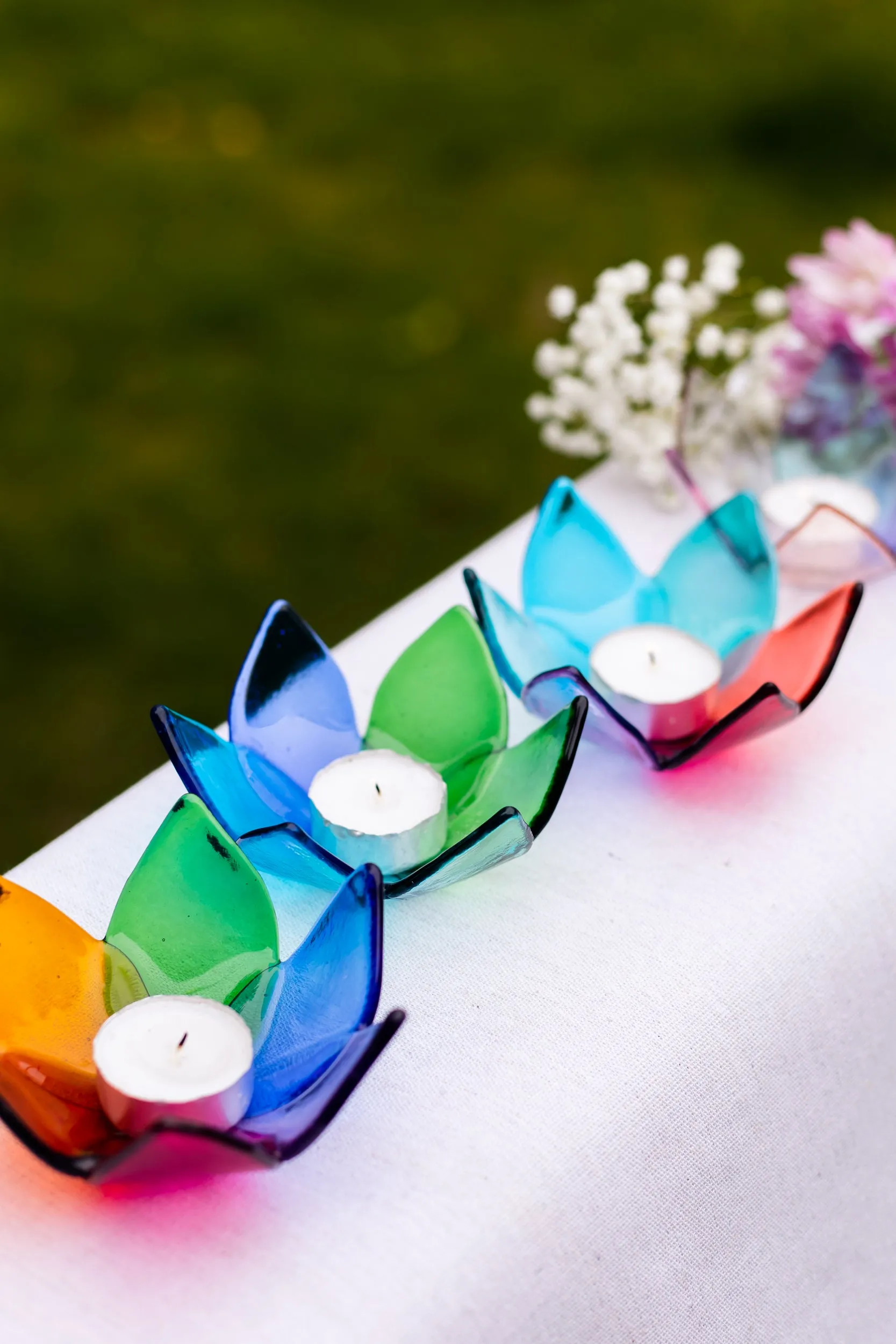 Rainbow Candle Holder - Vibrant and Colorful Candle Accessories