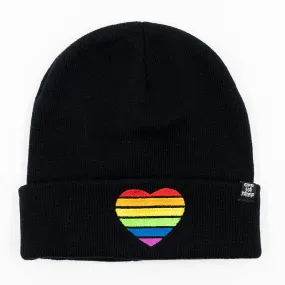 Rainbow Heart Knit Beanie