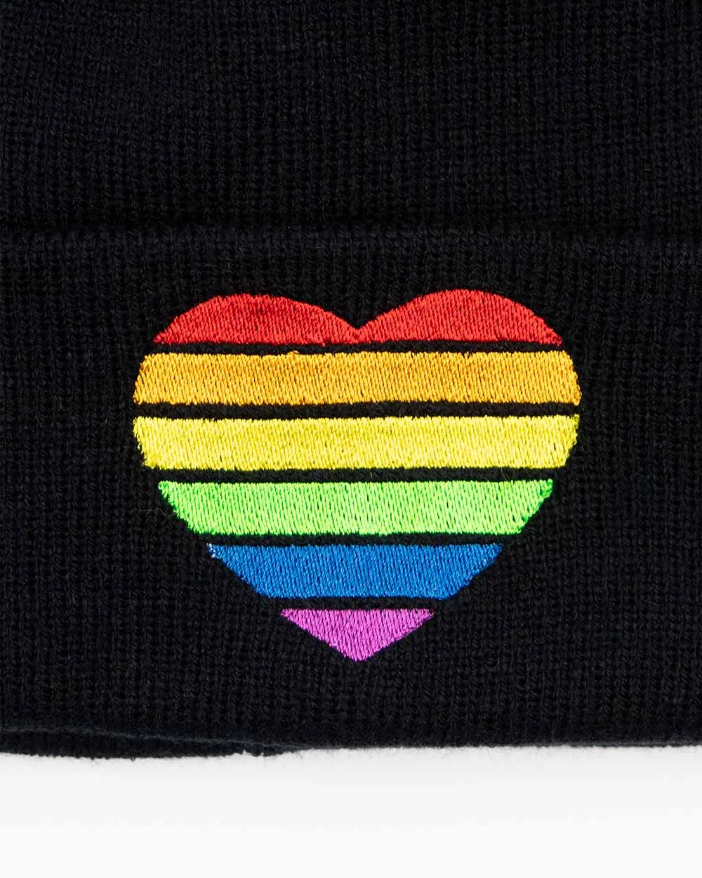 Rainbow Heart Knit Beanie