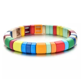 Rainbow Round Enamel Bracelet