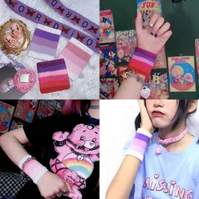 Rainbow Stripe Wristband - Japanese Harajuku Inspired Fashion - INSRWBY77732