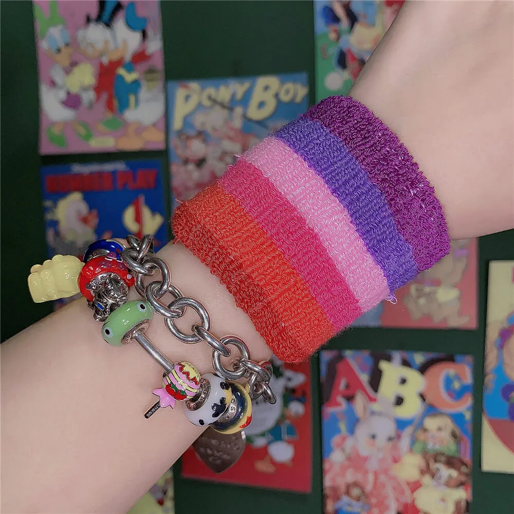 Rainbow Stripe Wristband - Japanese Harajuku Inspired Fashion - INSRWBY77732