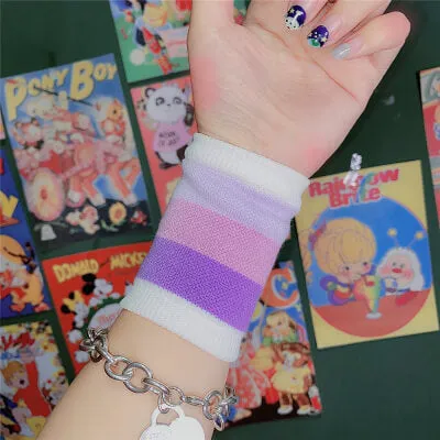 Rainbow Stripe Wristband - Japanese Harajuku Inspired Fashion - INSRWBY77732