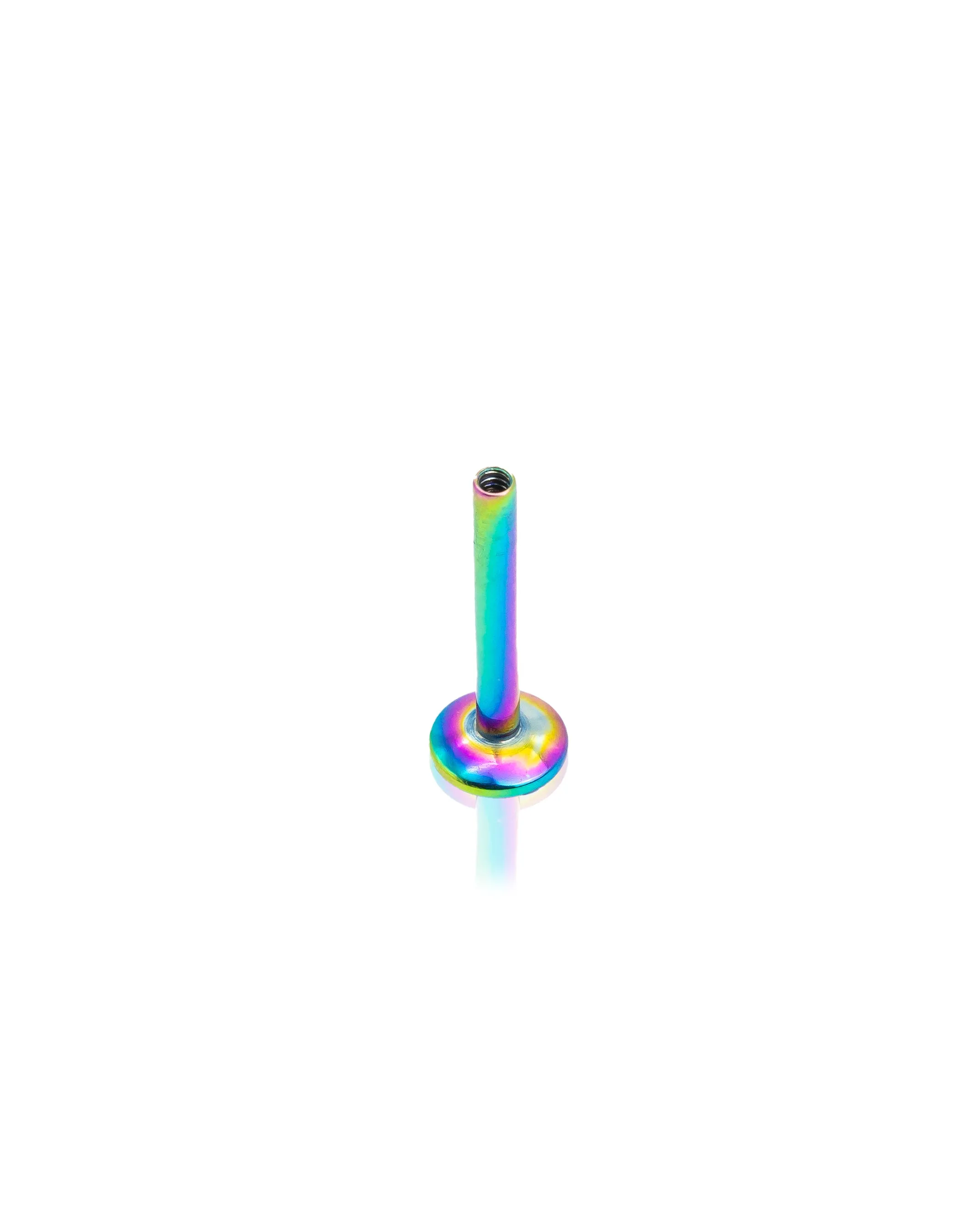 Rainbow Surgical Steel Labret Bar with Bejewelled Design.