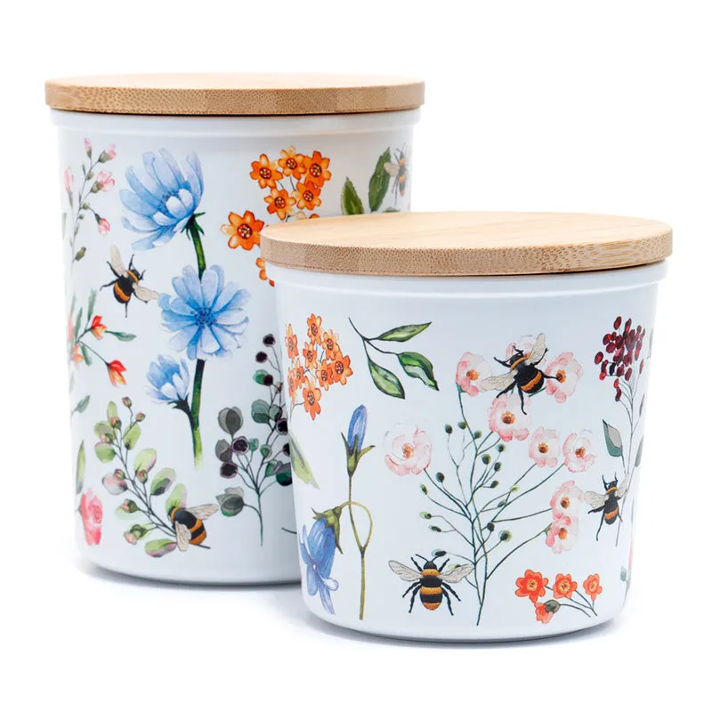 Recycled RPET Set of 2 Storage Jars S/M - Nectar Meadows RPJAR90