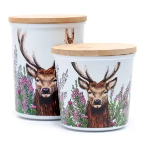 Recycled RPET Set of 2 Storage Jars S/M - Wild Stag RPJAR89