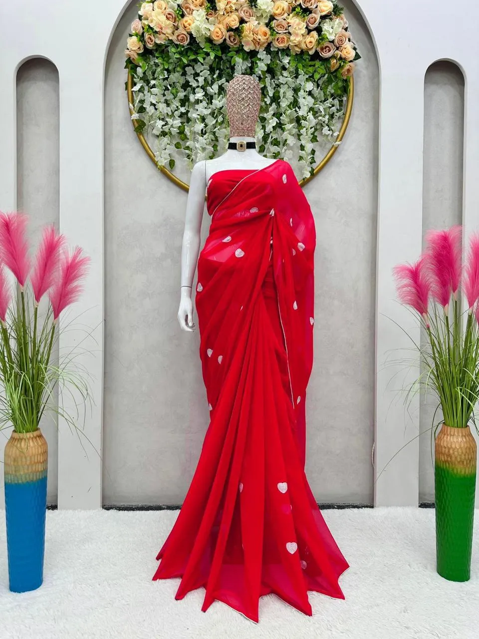 Red Saree for Women - SPARK001RS