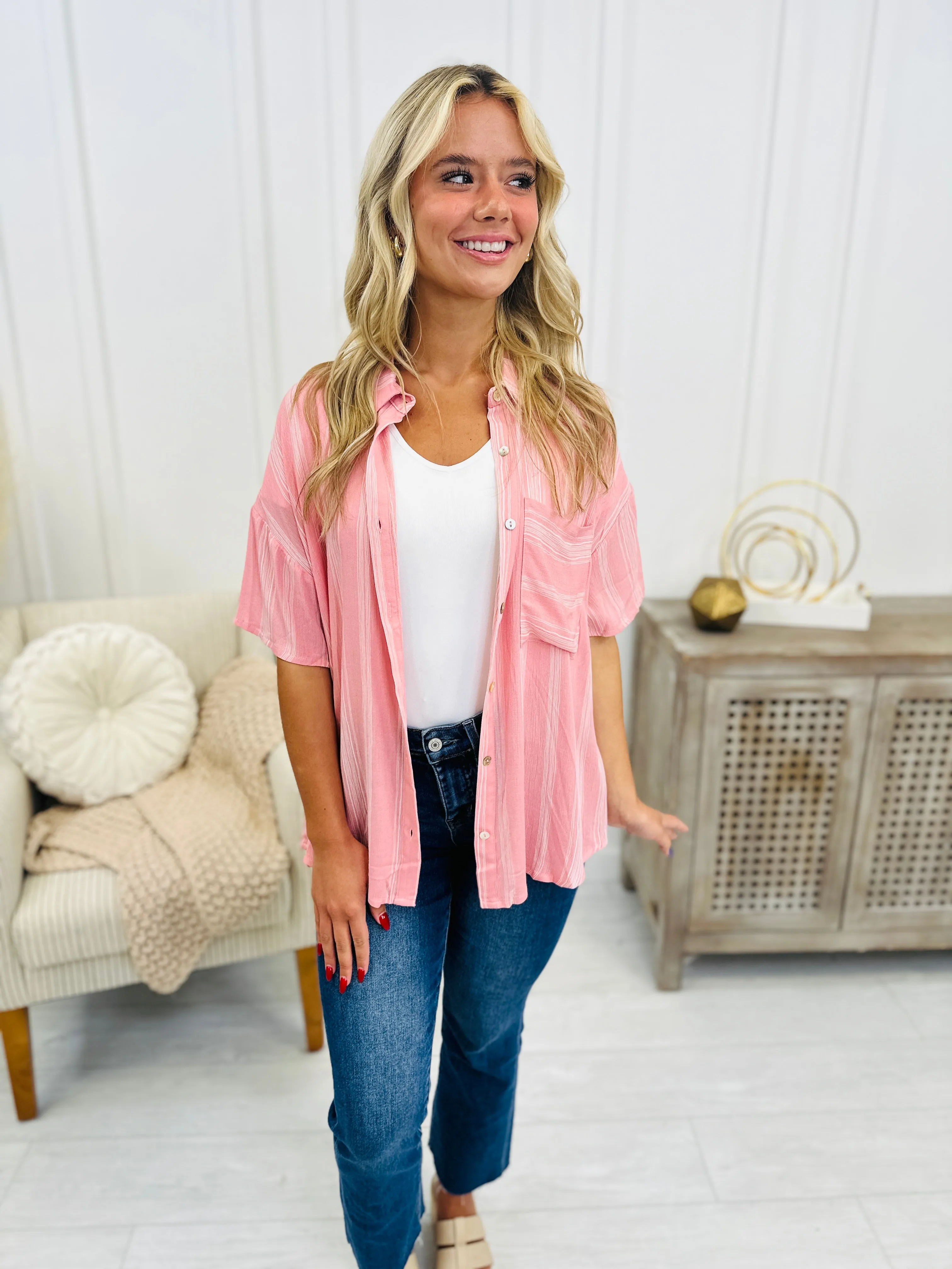 Resigned To Fate Top In Pink