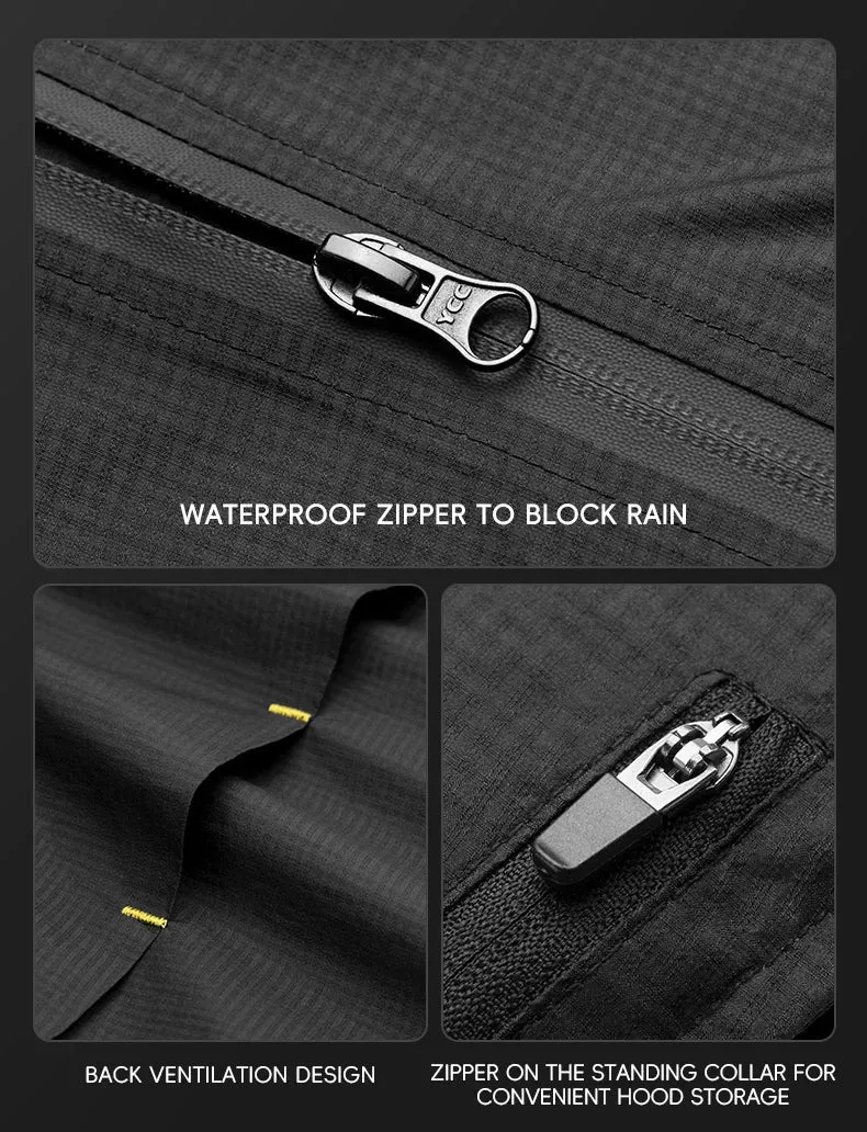 RockBros lightweight waterproof and windproof cycling/motorcycle raincoat.