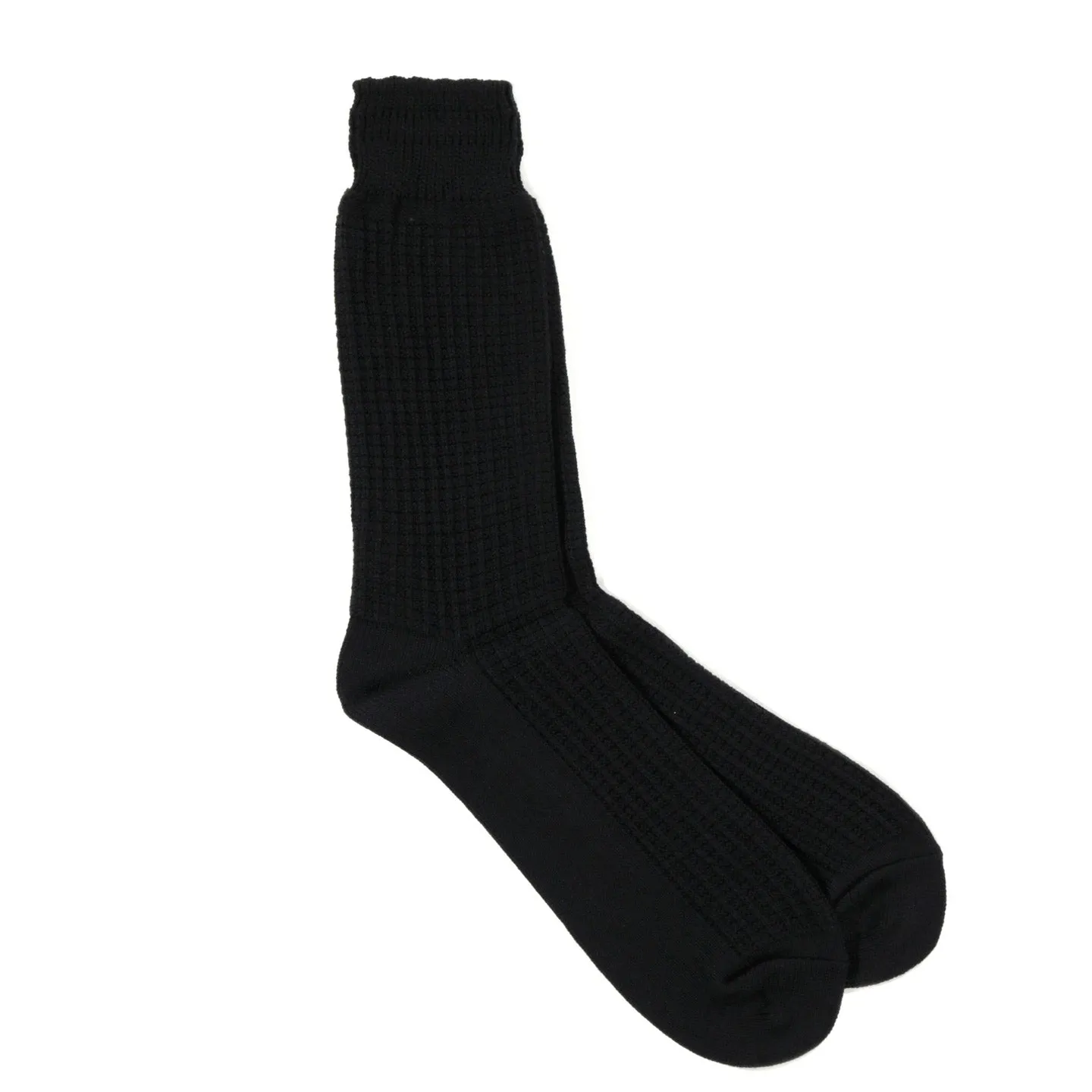 ROTOTO black cotton waffle socks